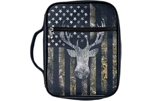 Suobstales Deer Bible Covers for Women Men Bible Case Camo American Flag Bible Bag Bible Accessories with Handle and Zippered Pocket Bible Tote Bag for Kids