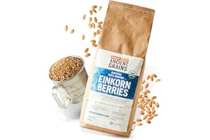 Grand Teton Ancient Grains - 100% Organic Einkorn Berries, Premium Food-Grade Farro Piccolo, For Milling into Flour, Baking, Pilafs, & Soups, 7.5 lbs