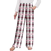 Arshiner Pajama Pants for Girls Long Sleep Plaid Pants Soft Lounge Pj Bottoms with Pockets