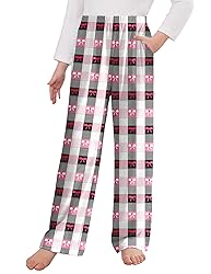 Arshiner Pajama Pants for Girls Long Sleep Plaid