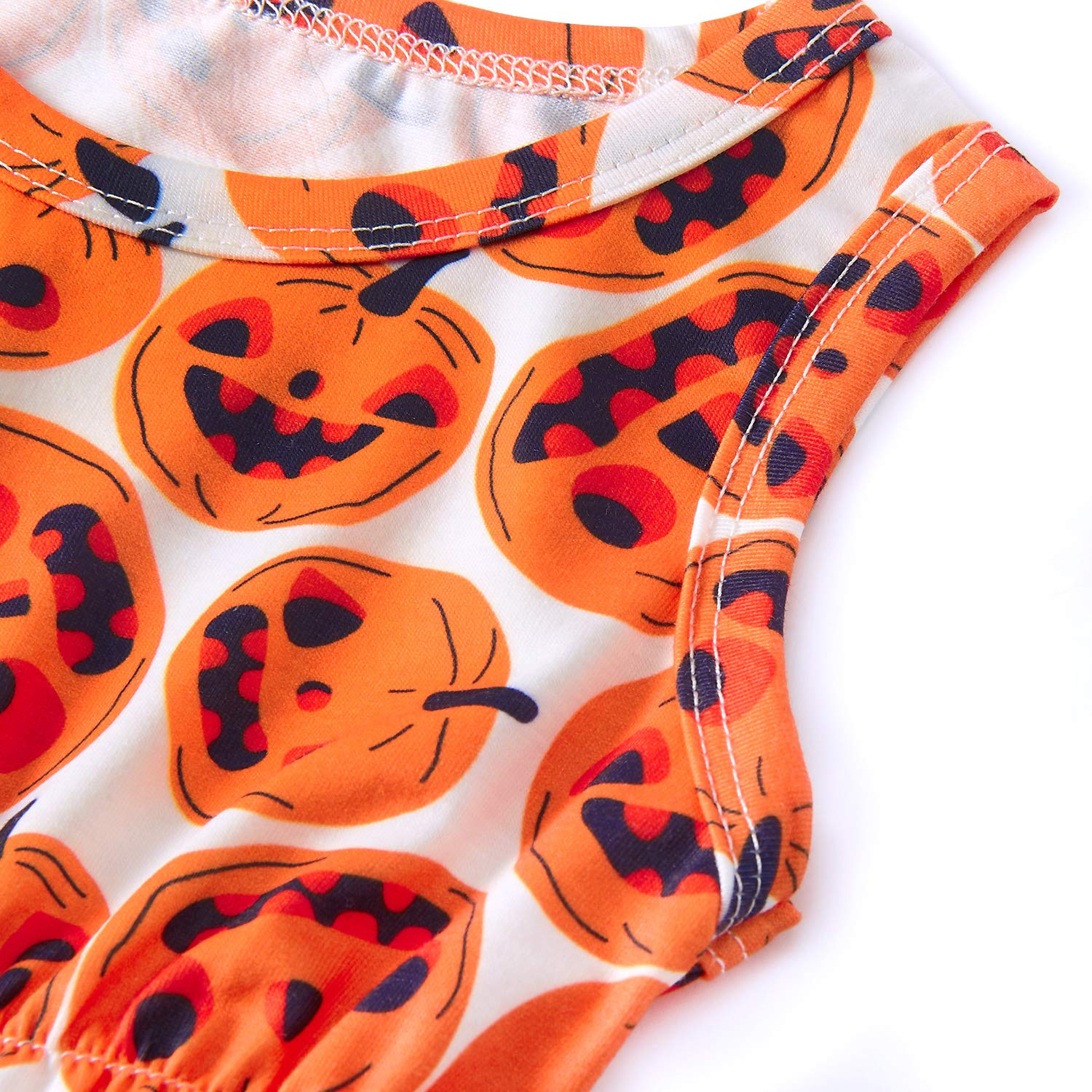 RAISEVERN 6-12 mesi Baby Pagliaccetto Unisex Baby Outfit misto cotone con stampa zucca Playsuit innocuo bianco Comfy tuta taglia 90