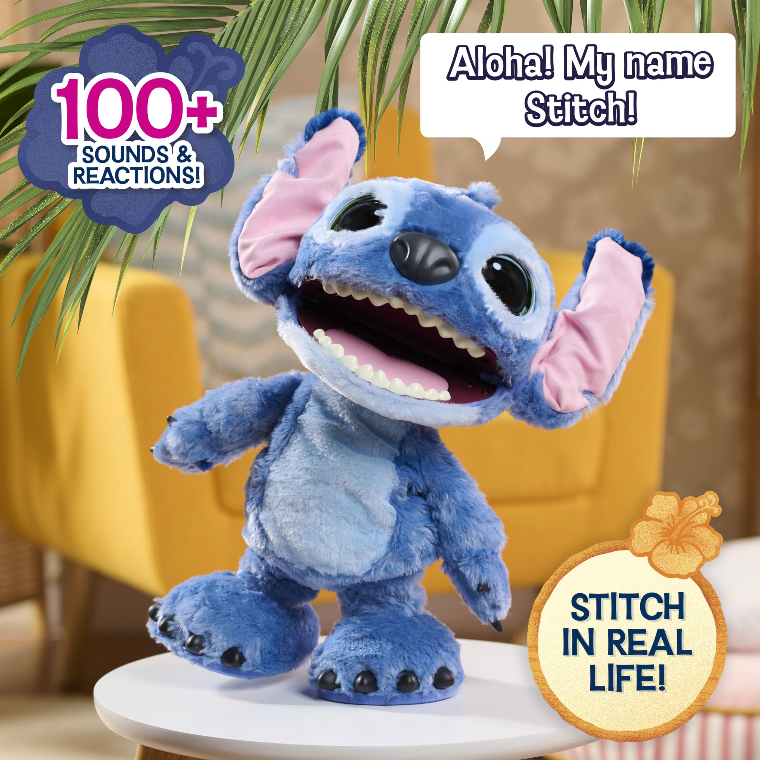 Just Play Disney Ultimate Stitch – Funktionsplüschtier, 100+ Geräusche und Reaktionen, ab 3 Jahre, 43cm, interaktiv, Kuscheltier 2