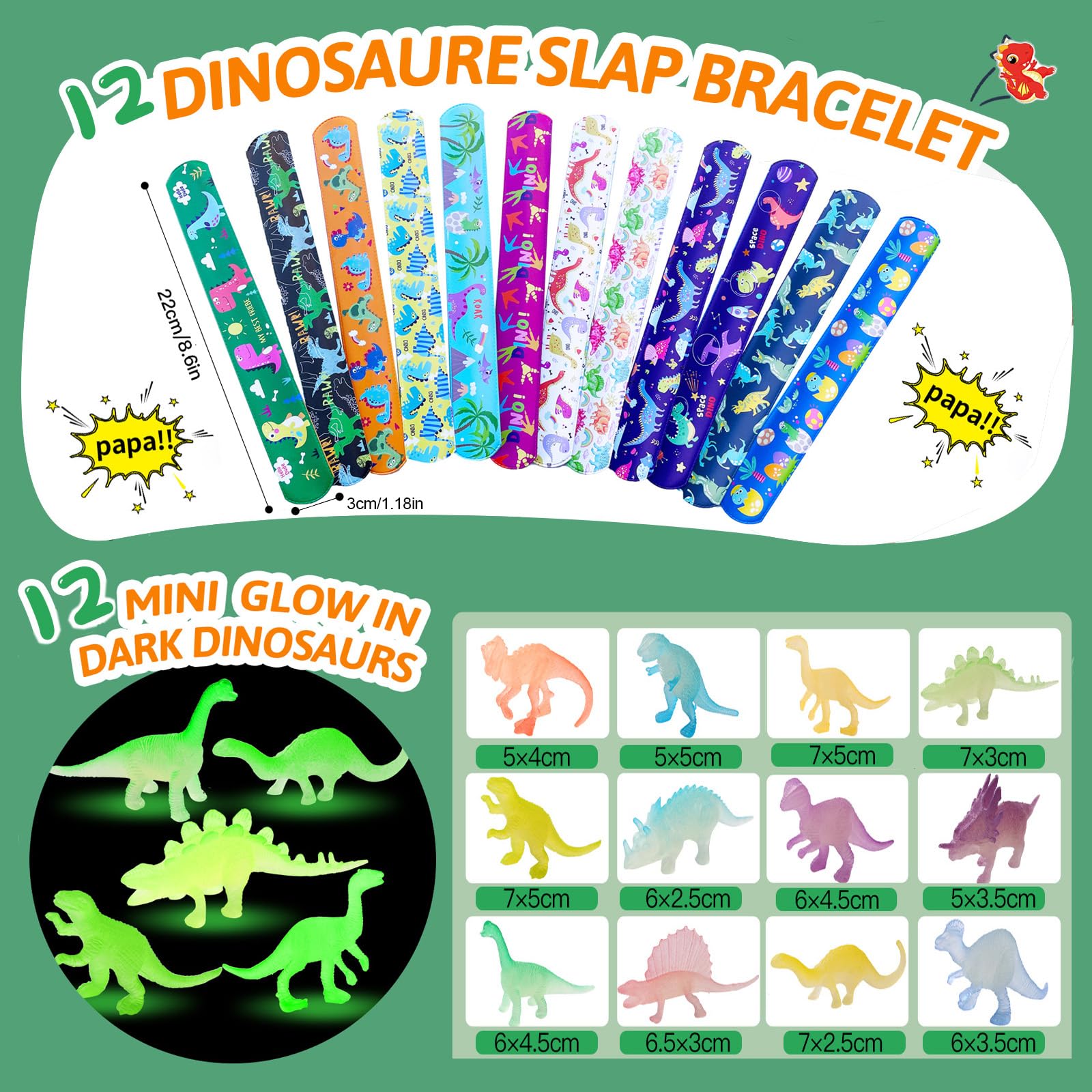 Dinosaur Party Favors For 12 Kids, Dinosaur Birthday Party Supplies, Dinosaur Goodie Bags for Boys Girls Birthday, Dinosaur Gifts Bags Fillers Pinata Stuffers, Dinosaur Themed Party Toys