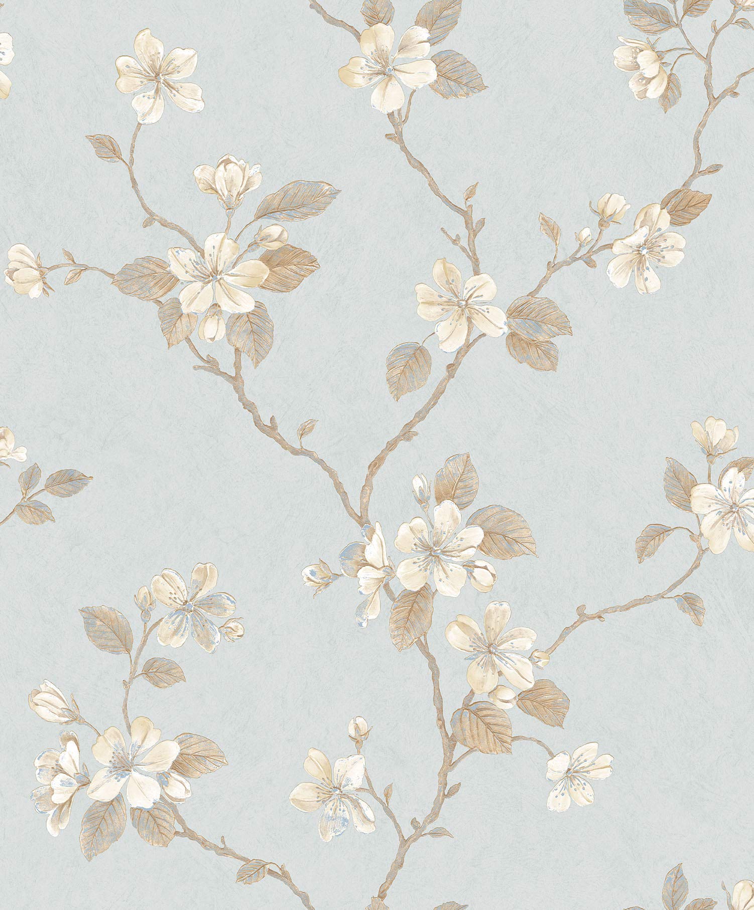 Galerie G67617 Palazzo Blossom Trail Design Wallpaper, Cream/Blue, 10m x 53cm
