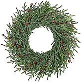 26 Inch Christmas Wreaths for Front Door with Red Berry Real Touch Large Artificial Xmas Winter Pine Cedar Wreaths for Windows Outdoor Christmas Home Yard Farmhouse Wall Front Door Porch Hanging Decor