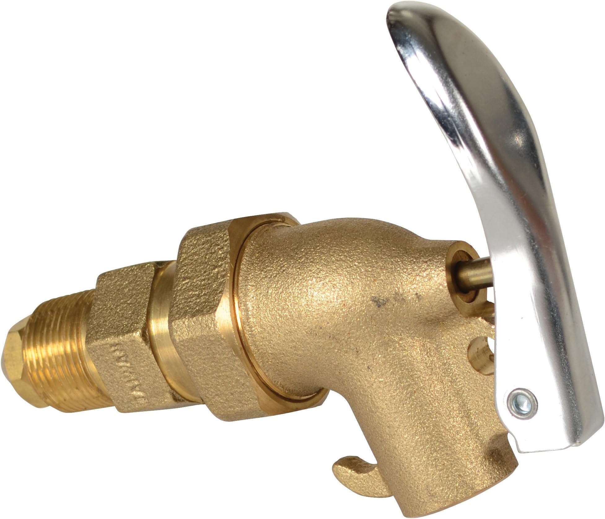 Vestil DFT-ADJ Brass Manual Drum Faucet with Spring Loaded Handle 3/4 In. Bung