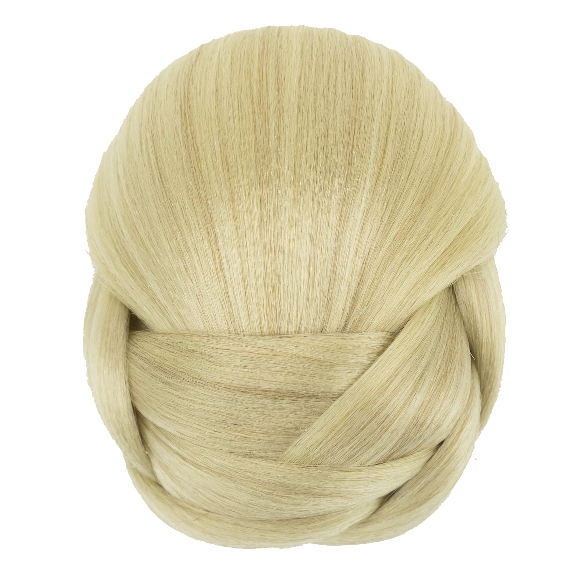 IMISSU Braided Chignon Dancer Hair Cover Donut Hair Pieces, Scrunchies, Hair Bun Wig Clips for Gorgeous Updos (Blonde)