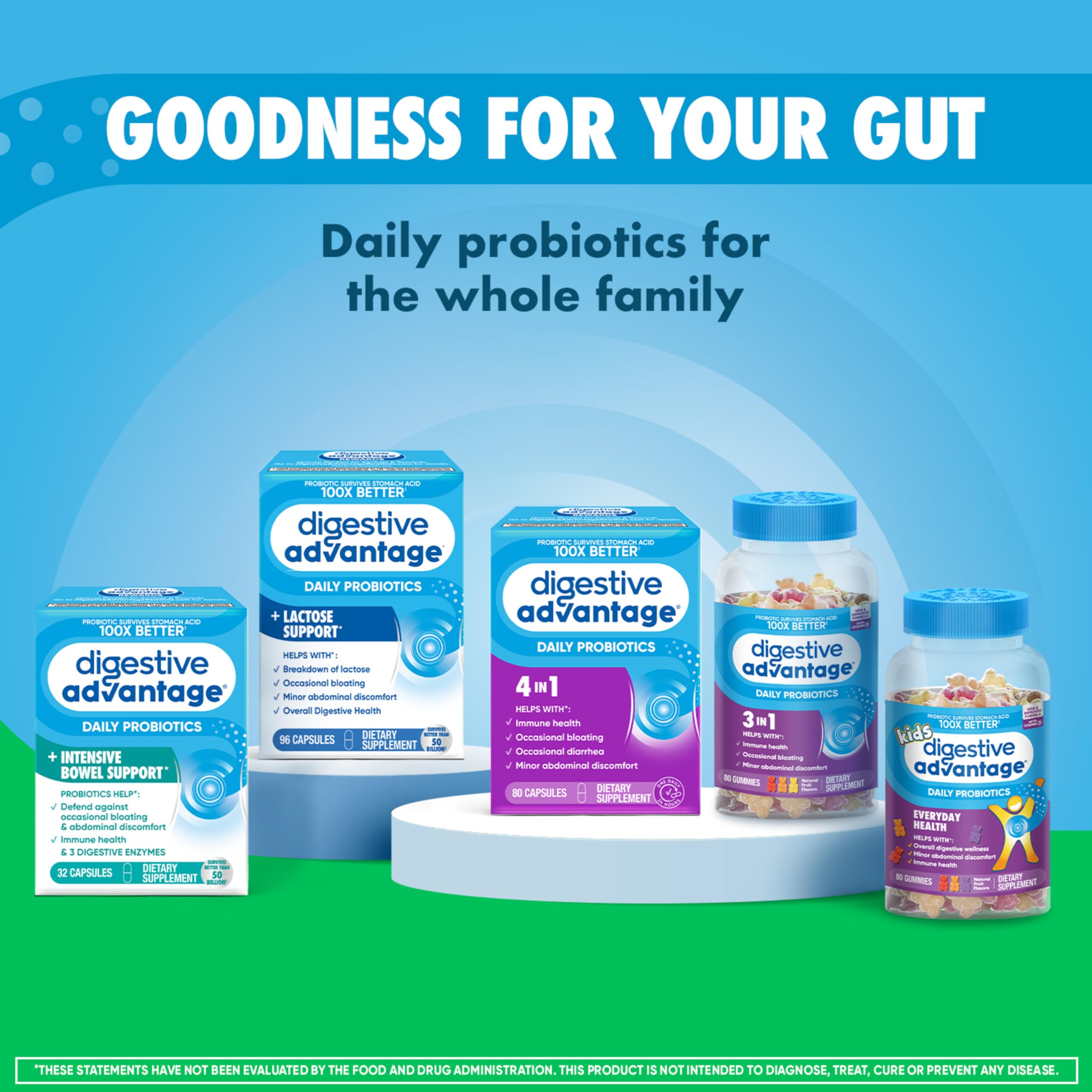 Digestive Advantage Prebiotic Fiber Gummies + Probiotics for Gut Health, 5g Prebiotic Fiber Plus 1 Billion CFU Probiotic, Supports Digestive Health & Regularity, (60ct Bottle) Strawberry Flavor*
