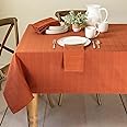 Benson Mills Cameron Textured Fabric Table Cloth, Fall, Harvest, and Thanksgiving Tablecloth (60" x 120" Rectangular, Bison/Rust/Burnt Orange)