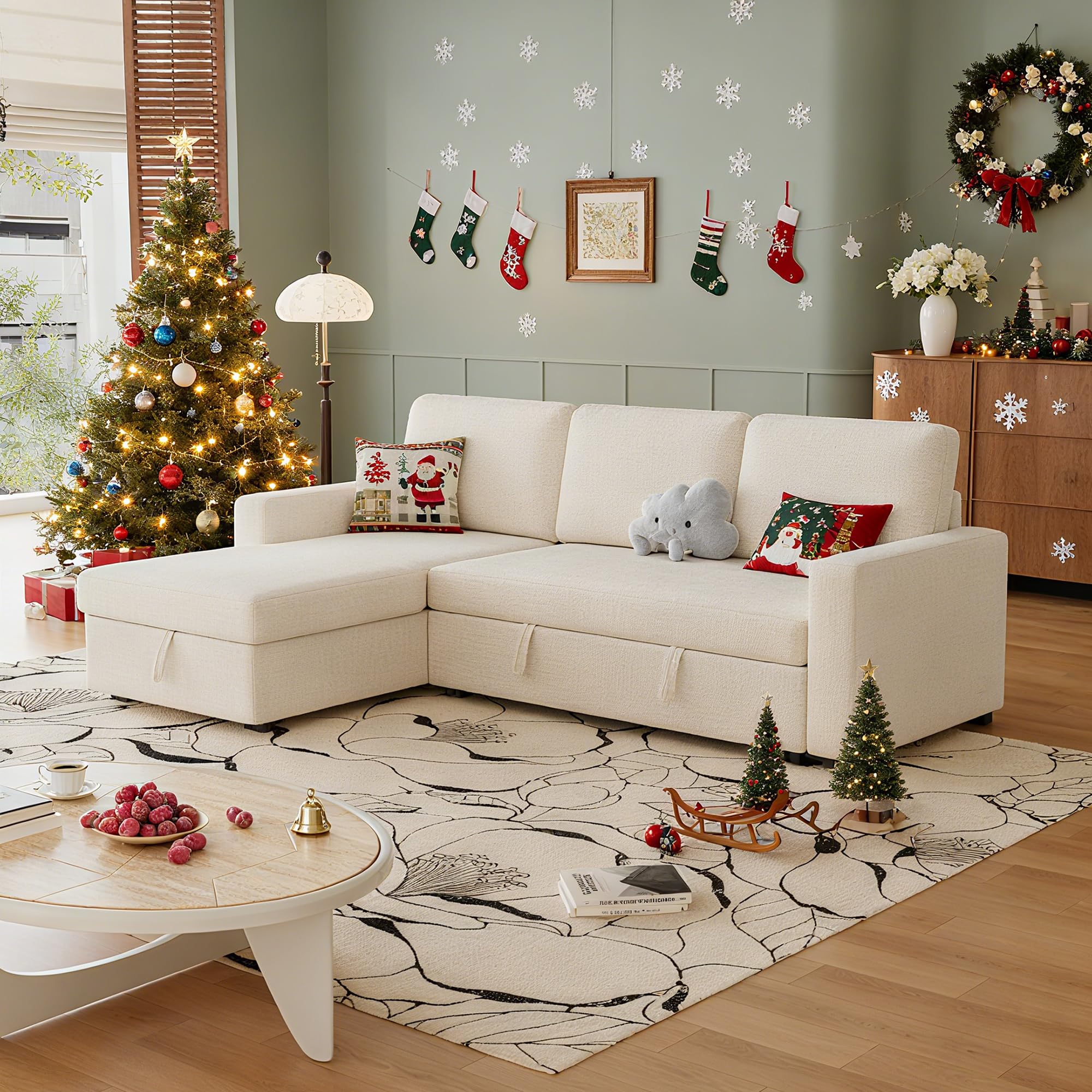Photo 1 of *******************INCOMPLETE ITEM, THISIS ONLY BOX #1 OUT OF 2 TOTAL***************
FAVSH 81 Inch L Shaped Sectional Couch, 4-in-1 Multi-Functional Pull Out Couch Sleeper Sofa with Storage Chaise & Removable Back Cushions, for Living Room, Office, Apartm
