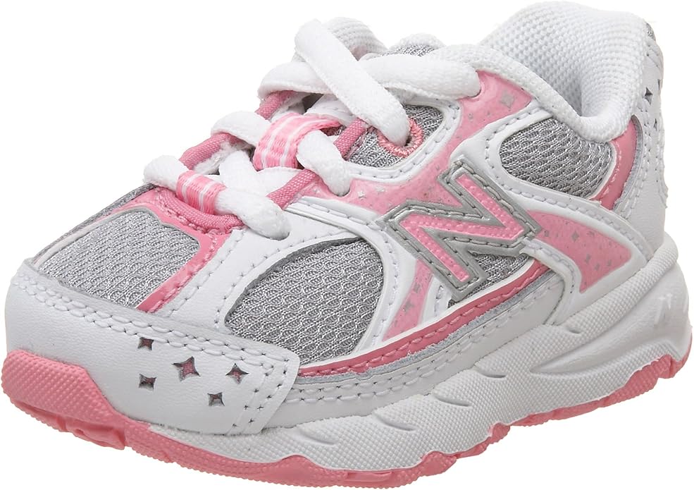 New Balance Kid's 537 V1 Sneaker, White/Pink Shoes