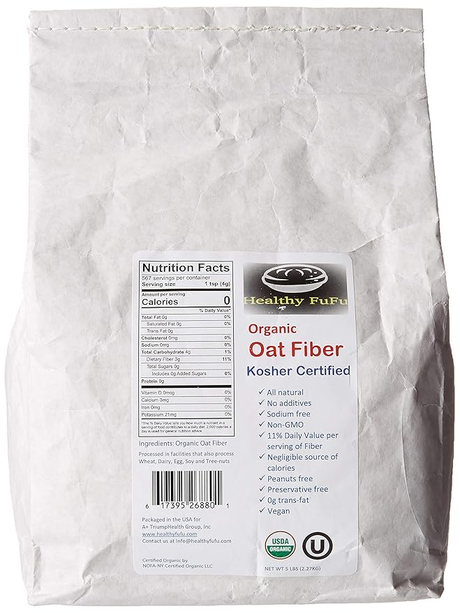 Healthy FuFu Organic Oat Fiber (5 lb) Top Grade Finely