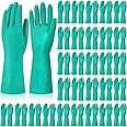 Potchen 30 Pairs Chemical Resistant Gloves Heavy Duty Nitrile Gloves Thick Work Cleaning Resist Household Acid, Alkali Gloves (X-Large)