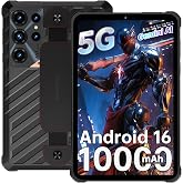 OUKITEL RT11 8 Inch 5G Rugged Tablet, Android 16, 24GB+128GB, Black | 10000mAh Battery, IP68/IP69K Waterproof, MIL-STD-810H, Dual SIM, NFC, GPS, 1TB Expandable, 16MP Camera, USB-C DisplayPort