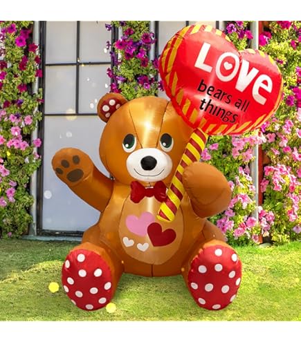 6FT Valentine's Day Inflatable Swan Couple - LED Lighted Yard Decor With Love Heart