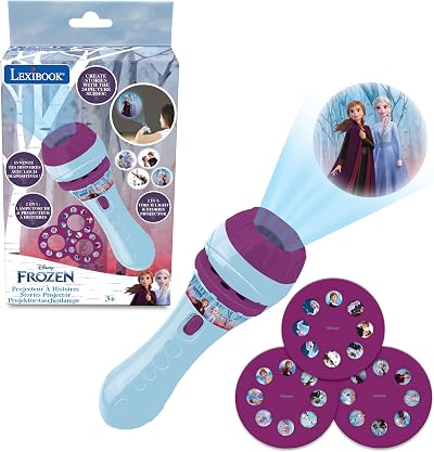 Lexibook Disney Frozen Story Projector Torch LTC050FZ Blue Purple 3 Discs