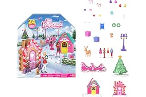 Barbie Mini Barbie Land Collectible 2025 Advent Calendar with 1.5-Inch Dolls & 24 Days of Surprises, Winter Village Play Area