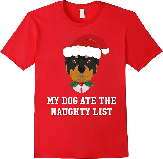 Christmas Dog Rottweiler Naughty List Shirt Clothing
