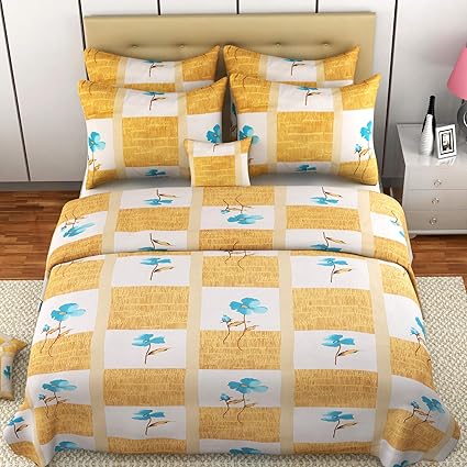 MAFATLAL ColorArt Series , 100% Cotton 144 TC Premium Bedsheets for Single Bed with 1 Pillow Cover , Soft Finish Easy to Wash Luxurious Bedding Set ( Carrot Orange )