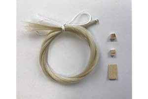 MI&VI Top-Grade Platinum Mongolian Horse Hair for Violin, Viola Bows - Unbleached, White 30.5" (1 Hank, Prepared, Includes 2 