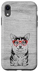 iPhone XR Corgi in Red Glasses Nerd Dog Case
