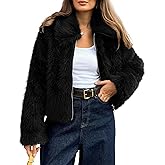 BTFBM Faux Fur Jacket Women Fluffy Winter Cropped Coats Zip Up Fuzzy Jackets Long Sleeve Furry Coat 2026 Fall Clothes