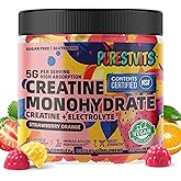 PURESTVITS NSF Certified Creatine Gummy 5g - Creatine Monohydrate Gummies – Pre-Workout Energy & Muscle Growth Support for Men & Women | Strawberry Orange Electrolyte Gummies (135 Count)