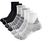 J.WMEET Women's Athletic Ankle Socks Quarter Cushioned Running Socks Hiking Performance Sport Cotton Socks 6 Pack