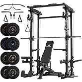 Major Fitness Drone3 Smith Machine, All-in-One Home Gym Power Rack | with Cable Crossover, Pull-Up Bars, T-Bar &amp; Squat Station, Heavy-Duty Full-Body Workout for Strength Training