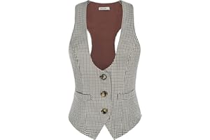 GRACE KARIN Womens Vest Top 2024 Trendy Academia Steampunk Waistcoat Vest For Women Racerback Vest Blazer