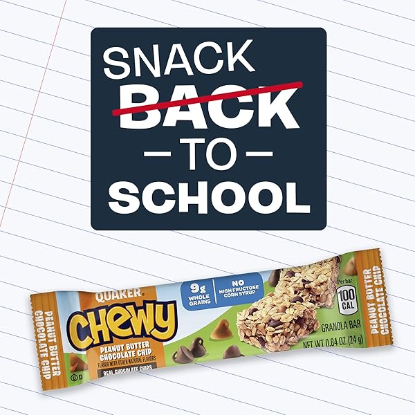 QUAKER CHEWY PEANUT BUTTER CHOCOLATE CHIP GRANOLA BARS, 15.2 OZ