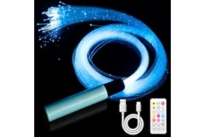 OUTREE Fiber Optic Light with RGB Remote Control, USB Rechargeable, Fiber Optic Lamp with 7 Colors 23 Lighting Effects, Sensory Room Must Haves for Bedroom, Home Decor, Party & Nightlight