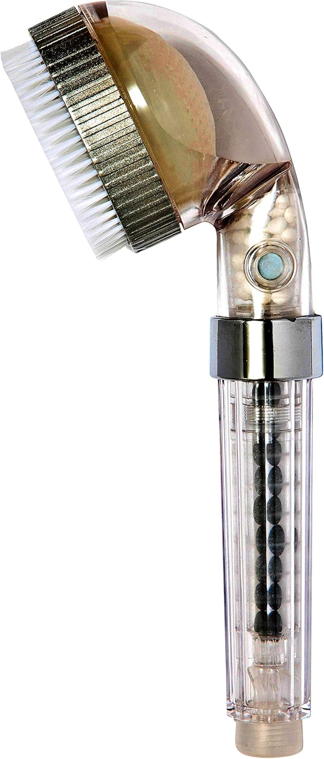 Healthy Splash, Filtered Handheld Shower Head with Brush, Removes Fluoride & Chlorine, Softens Hard Water - Image 4