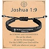 Drefund Cross Bracelet for Men, Christian Gifts Stocking Stuffers for Teens Men, Religious Baptism Easter Confirmation Birthday Christmas Gifts for Son Daughter Brother Nephew Godson