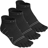 Kfit Toe Socks for Men Women COOLMAX Athletic Running Ankle Five Finger Socks Breathable 5 Toe Design Anti-Blisters, 3 Pairs