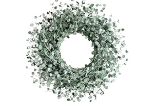Egolot 24 Inch Everyday Greenery Boxwood Wreath for Front Door, Soft Touch Green Mini Leaves Wreath for Indoor and Outdoor, Romantic Green Wreath for Wedding Decor