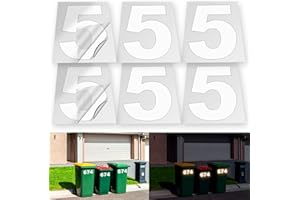 iSYFIX Reflective Vinyl Number 5 (Five) Stickers - 6 Pack 6 inch Self Adhesive - Premium Decal Die Cut & Pre-Spaced for Mailbox, Signs, Door, Cars, Trucks, Home, Business, Address Number, In & Outdoor
