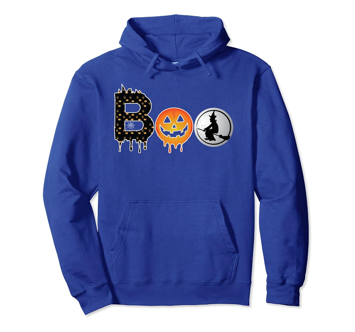 Boo Halloween Hoodie Pumpkin Witch and Bats-Rose