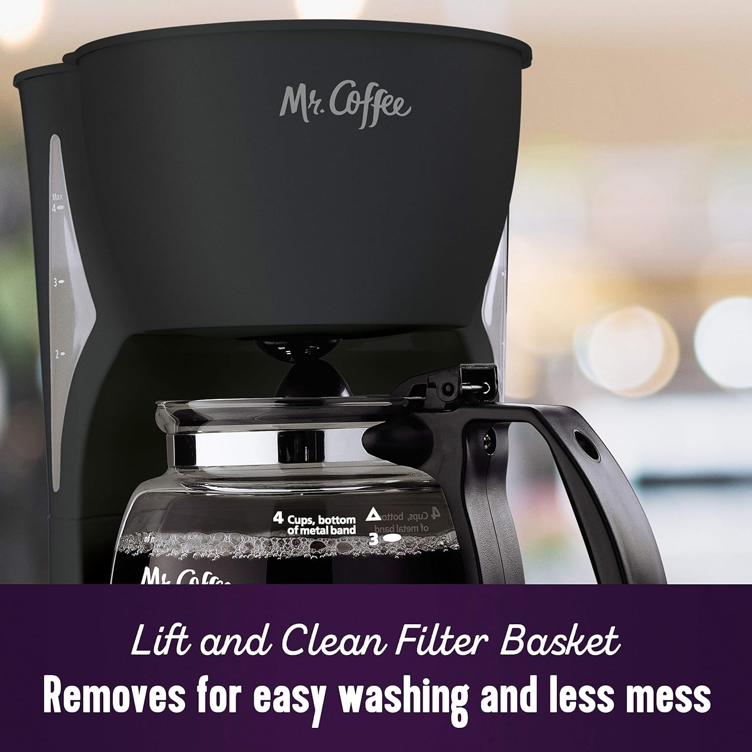 Mr. Coffee Simple Brew Coffee Maker|4 Cup Coffee Machine|Drip Coffee Maker, Black: Drip Coffeemakers: Kitchen & Dining