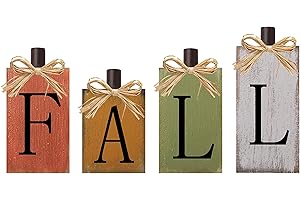 CYNOSA Fall Decorations for Home Thanksgiving Signs Wooden Table Sign Vintage Farmhouse Block Sign Harvest Fall Autumn Home Decor