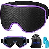 WAOAW Sleep Mask for Men Women: Blackout Eye Masks for Sleep - 3D Breathable Soft Comfortable Eye Mask for Travel - Adjustabl