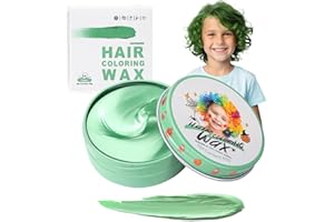 HANSUBY Temporary Green Hair Color Wax for Kids, Women Men Colored Hair Styling Mud, Washable Style Dye for Girls Boys Teens, DIY Instant Hair Coloring Gel Cream for Cosplay Halloween Children's Day
