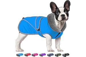 Dogcheer Dog Coat, Christmas Dog Jacket Waterproof Dog Winter Coat for Cold Weather, Reflective Adjustable Pet Snow Jacket Puppy Fleece Sweater for Small Medium Large Dogs - Sky Blue, M