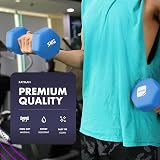 KAYMAN Neoprene Dumbbell Pair 5kg Anti-Slip Hex Edges Water-Resistant Blue view 3