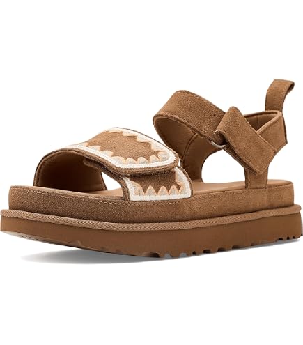 Amazon.com | UGG Women's Goldenstar Gleam Sandal, Chestnut, 5 | Flats