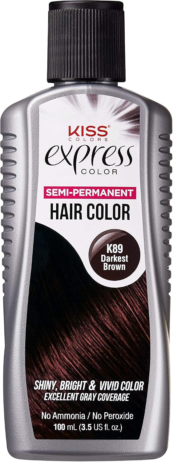 Kiss Express Color #K89 Semi- Permanent Darkest Brown 100g, 100 ml (Pack of 1)