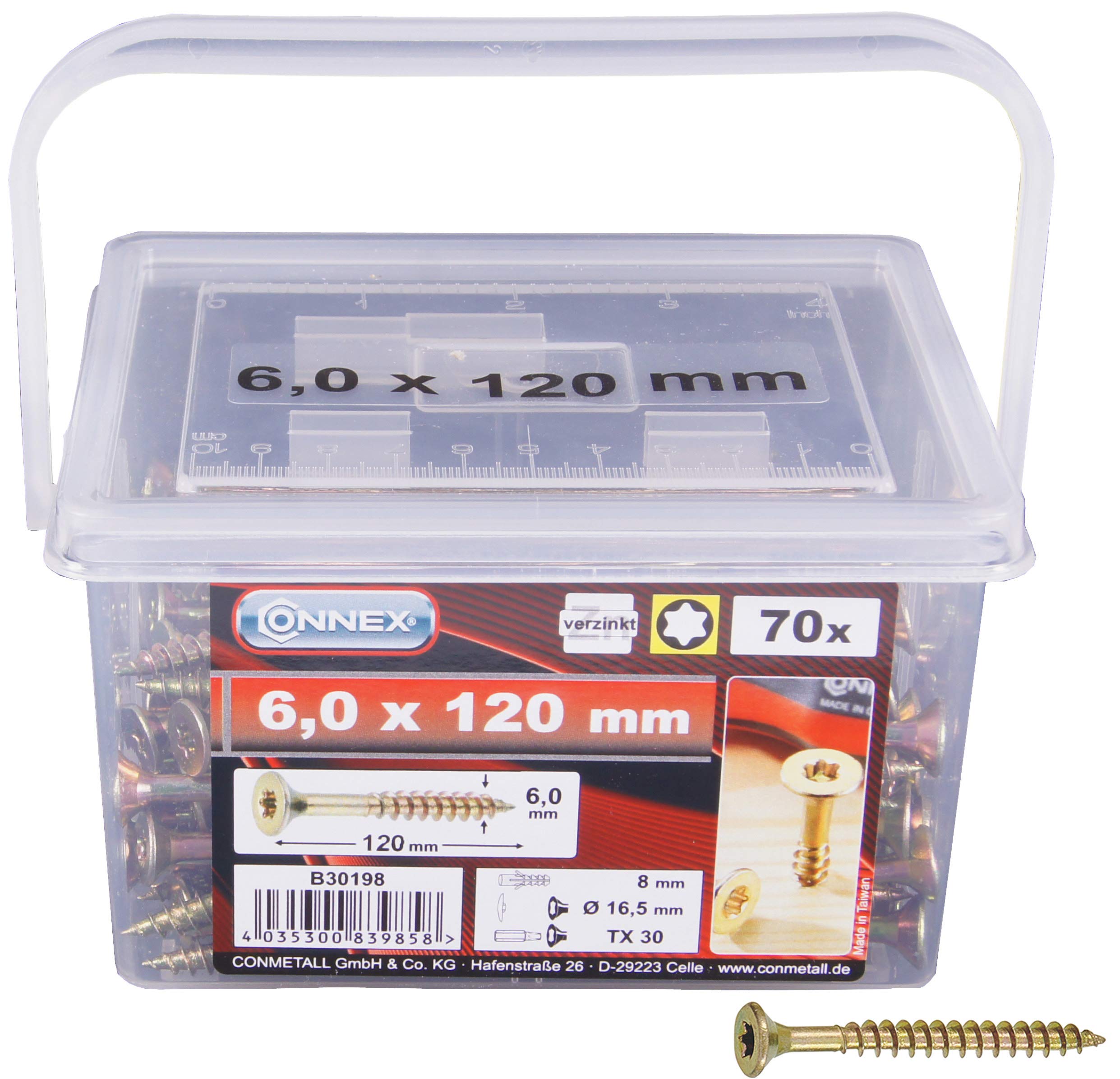 CONNEX B30198 TX 6 x 120mm Uni-Screws Bucket