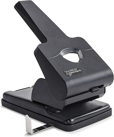 Rapesco 1631 Germ-Savvy Antibacterial Heavy Duty 2-Hole Punch Black