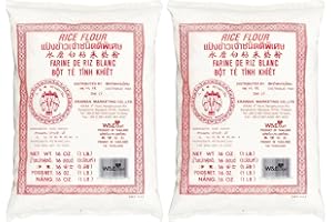 W&E MART Thai Rice Flour 16 oz (Basic), 1 LB Pack of 2, Thailand Rice Flour for Baking & Cooking, Gluten-Free