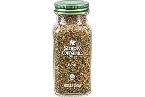 Simply Organic Pure Egyptian Basil Leaf, 0.54 Ounce Bottle, Cut and Sifted, Herbaceous and Aromatic, Popular on Pizza, Kosher